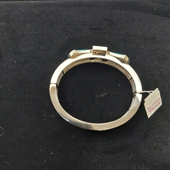 Lia Sophia "Pretty Perfect" Silver-tone Bracelet with Teal Enamel & Crystal Bow - Picture 4 of 8